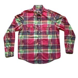 Polo Ralph Lauren Shirt Mens Large Button Up‎ Plaid Long Sleeve Lightweight NEW